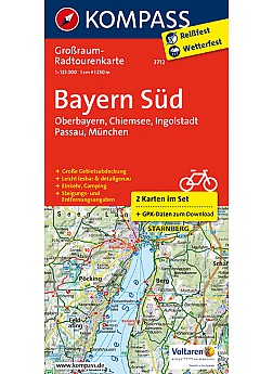 Bayern Süd, Oberbayern, Chiemsee, Ingolstadt, Passau, München (sada 2 mapy) 3712