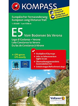 Tourenkarten E5 Vom Bodensee bis Verona  2558