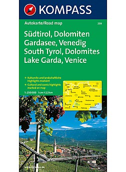 Südtirol - Dolomiten - Gardasee - Venedig  (Autokarten)   259