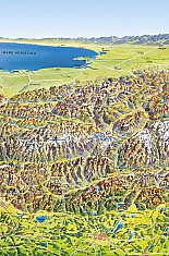 Alpy - panoramatická nástěnná mapa