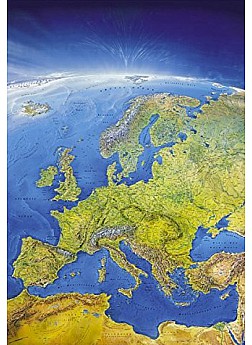 Evropa - panoramatická nástěnná mapa