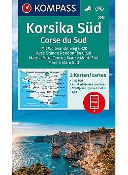 Korsika Süd. Mit Weitwanderweg GR20  (sada 3 map) 2251